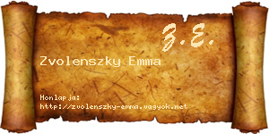 Zvolenszky Emma névjegykártya
