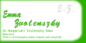 emma zvolenszky business card